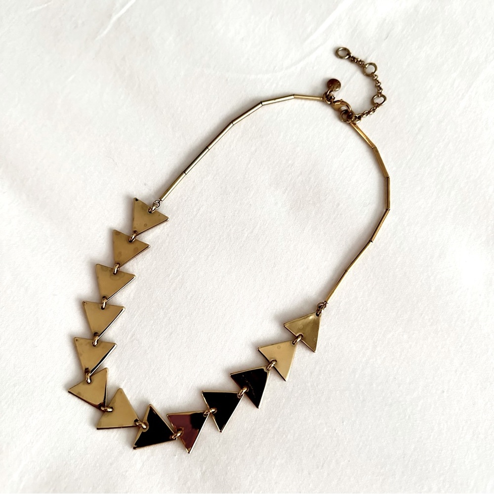J Crew Gold Triangle Necklace